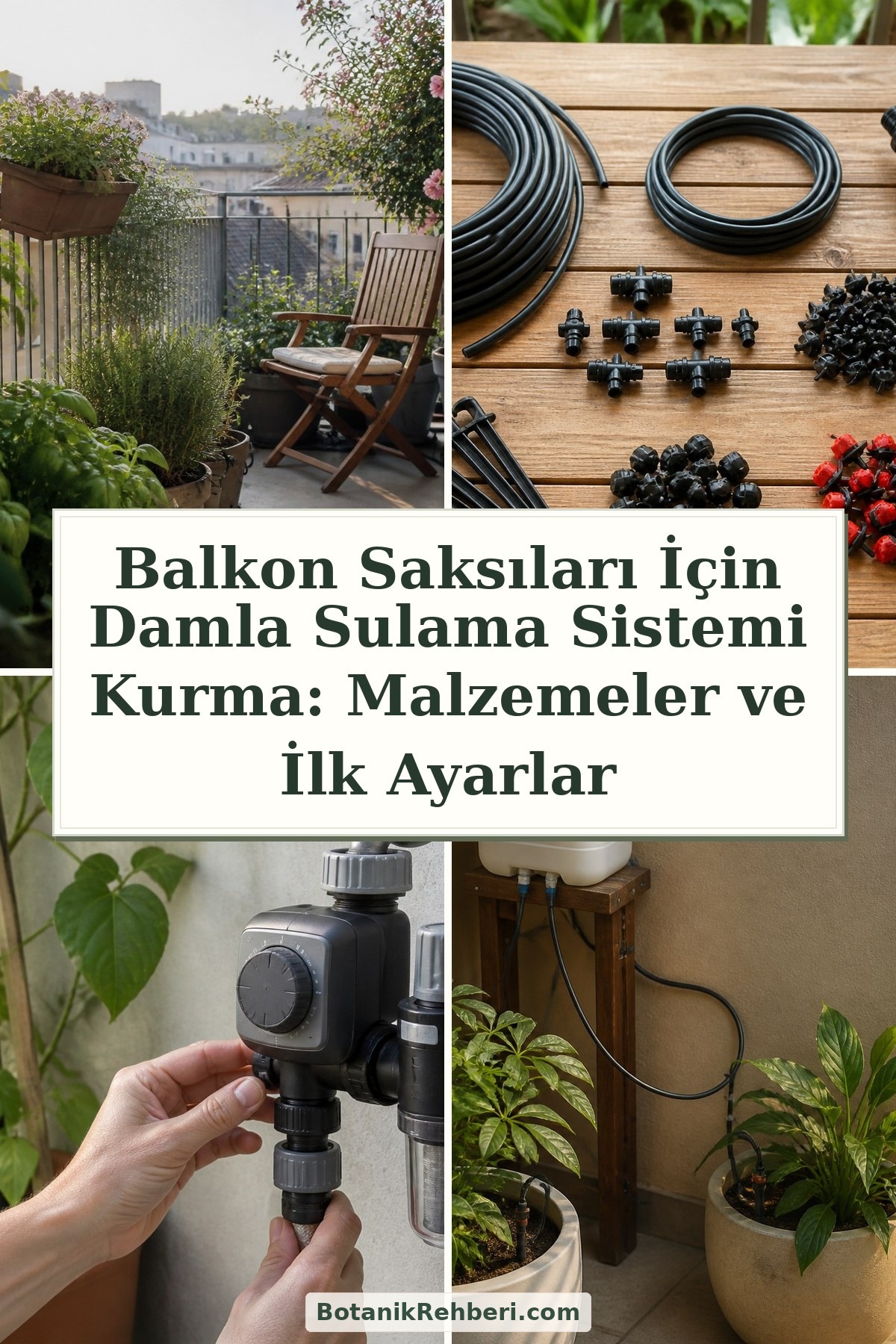 Balkon Saksıları İçin Damla Sulama Sistemi Kurma: Malzemeler ve İlk Ayarlar — dörtlü konu kapağı