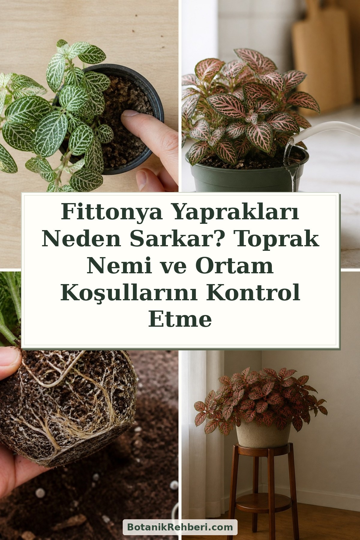 Fittonya Yaprakları Neden Sarkar? Toprak Nemi ve Ortam Koşullarını Kontrol Etme — dörtlü konu kapağı