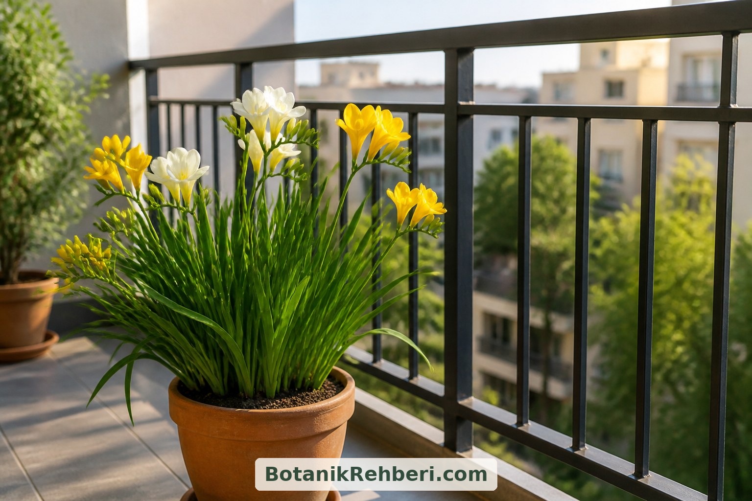 Sabah güneşi alan aydınlık bir balkon, ılıman gelişme döneminde uygun olabilir. Havalar ısındıkça saksının ne kadar ısındığını kontrol edin ve gerekirse yakıcı öğle güneşinden koruyun.