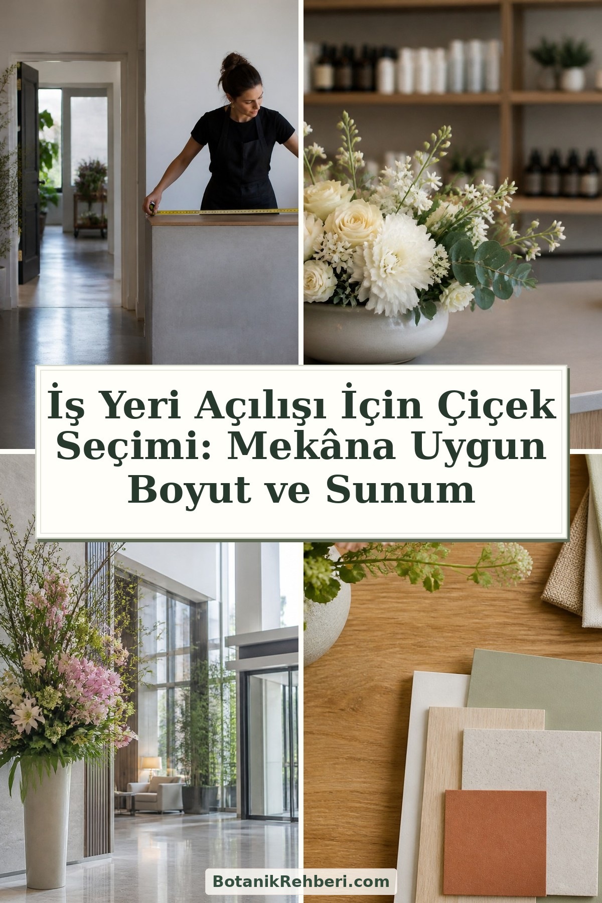İş Yeri Açılışı İçin Çiçek Seçimi: Mekâna Uygun Boyut ve Sunum — dörtlü konu kapağı