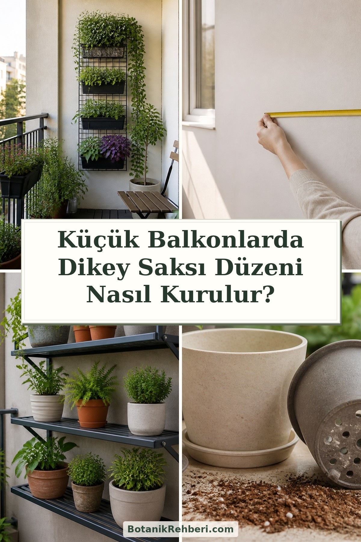 Küçük Balkonlarda Dikey Saksı Düzeni Nasıl Kurulur? — dörtlü konu kapağı
