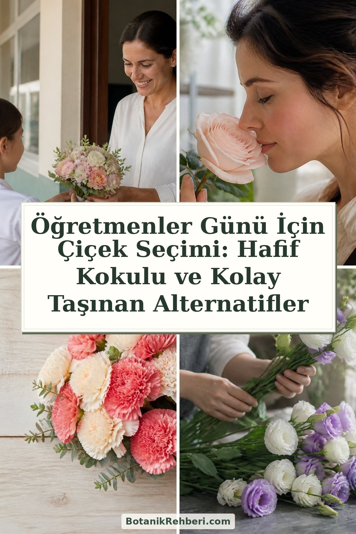 Öğretmenler Günü İçin Çiçek Seçimi: Hafif Kokulu ve Kolay Taşınan Alternatifler — dörtlü konu kapağı