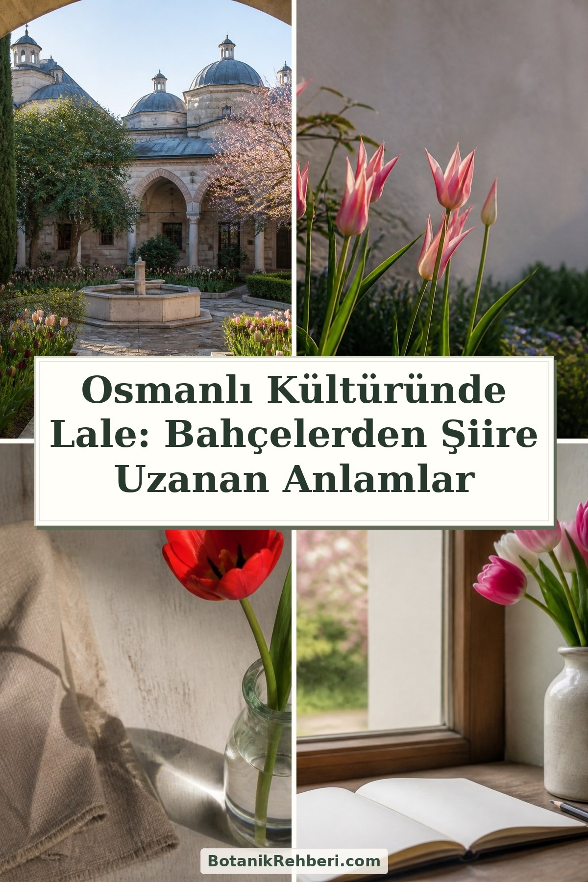 Osmanlı Kültüründe Lale: Bahçelerden Şiire Uzanan Anlamlar — dörtlü konu kapağı