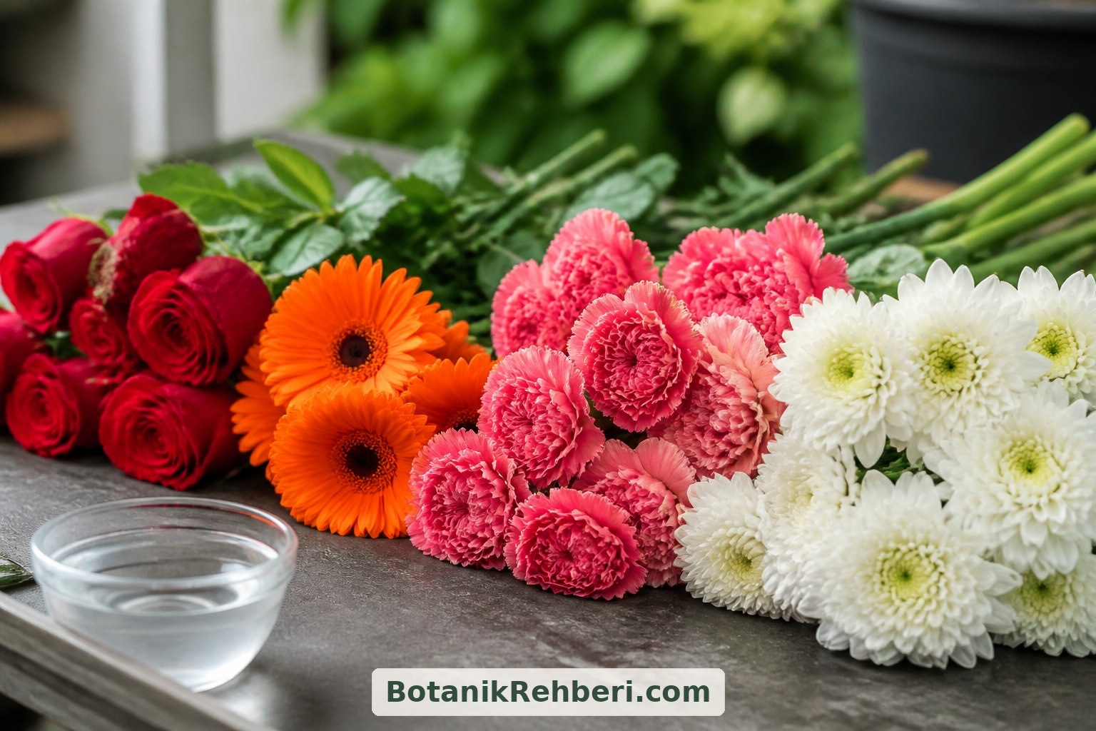 Gül, gerbera, karanfil ve kasımpatıyla küçük denemeler yapabilirsiniz. Çiçek başının ağırlığı ve yapısı değiştiği için her çeşidin aynı şekilde yüzeceğini varsaymayın.