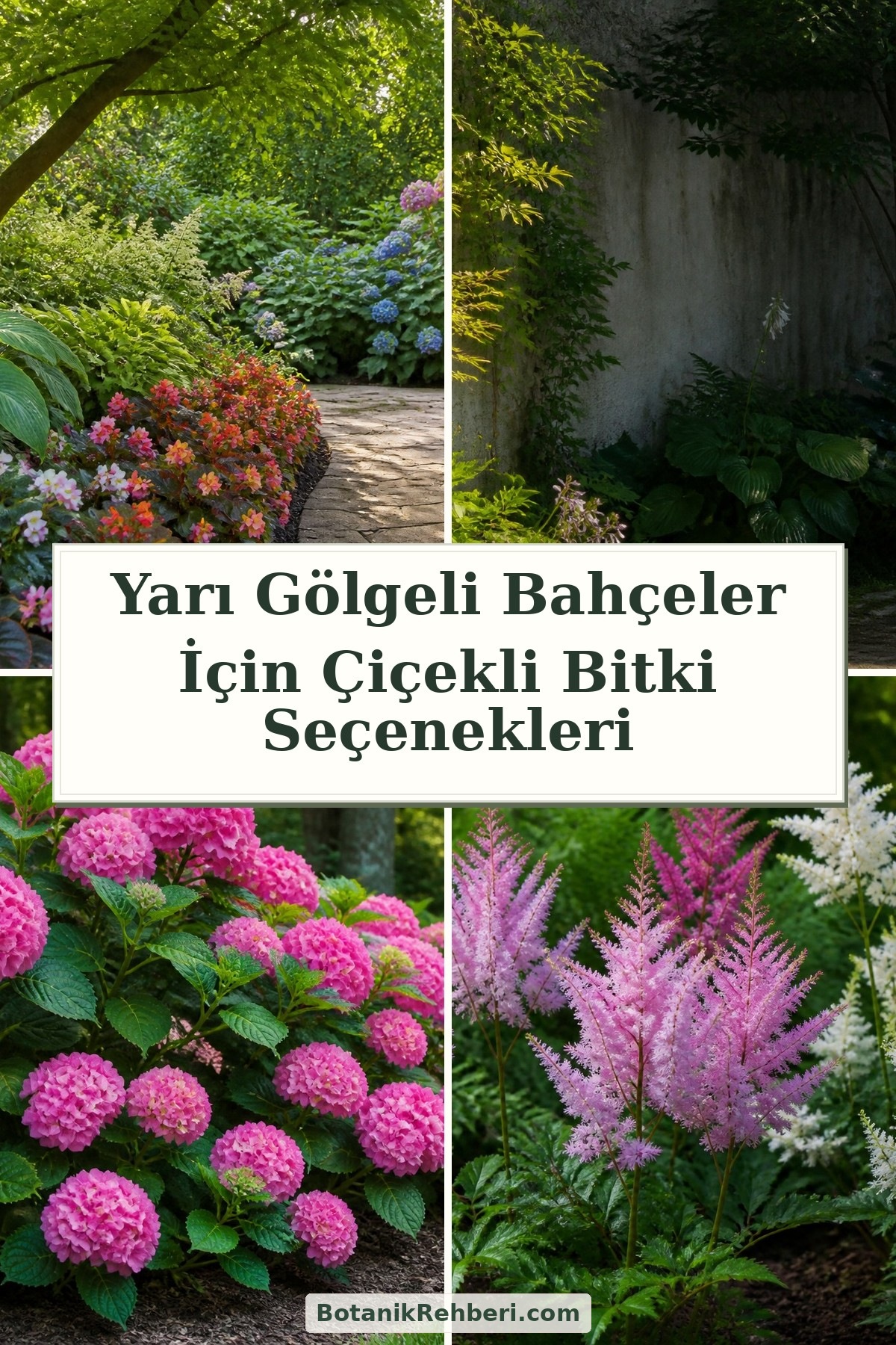 Yarı Gölgeli Bahçeler İçin Çiçekli Bitki Seçenekleri — dörtlü konu kapağı